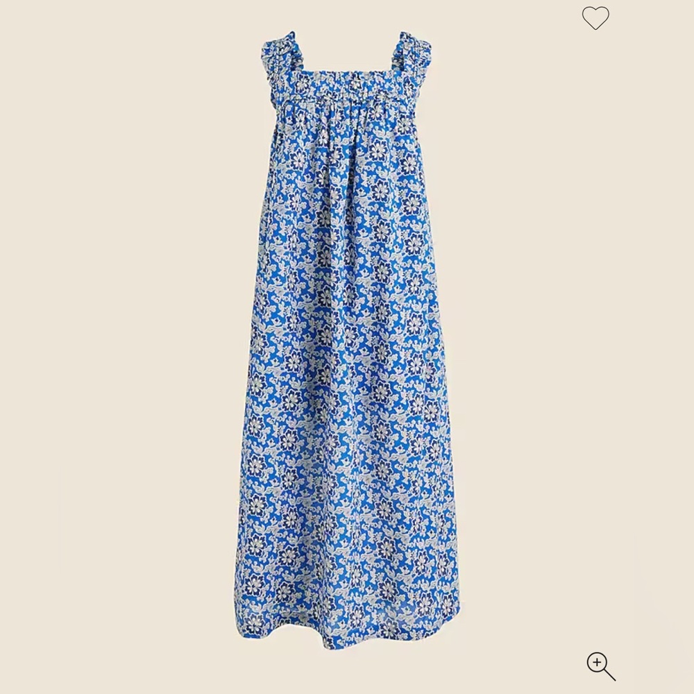 J. Crew Blue and White Floral Maxi Dress